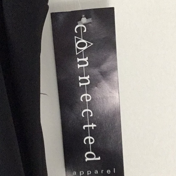 Connected, Black Fitted Dress with Jeweled Neckline. Evening, Wedding, Church. - Picture 4 of 8